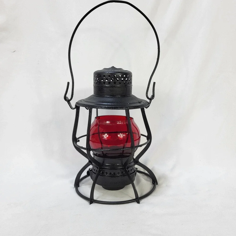 Keystone Lantern Co Philadelphia The Casey Railroad Lantern Red Globe Vintage